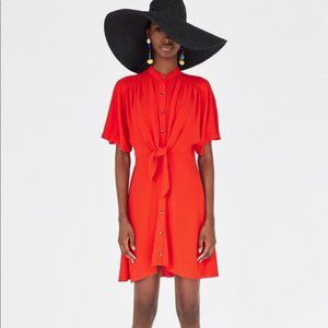 Zara Orange Knotted Dress